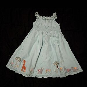 Gymboree Light Blue Embroidered Safari Sundress And Sun Hat 2t